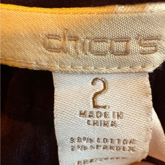 Chico's Velvet Pants Women's Size 2 Purple Straight Leg Jewel Button Front Party - Picture 6 of 7